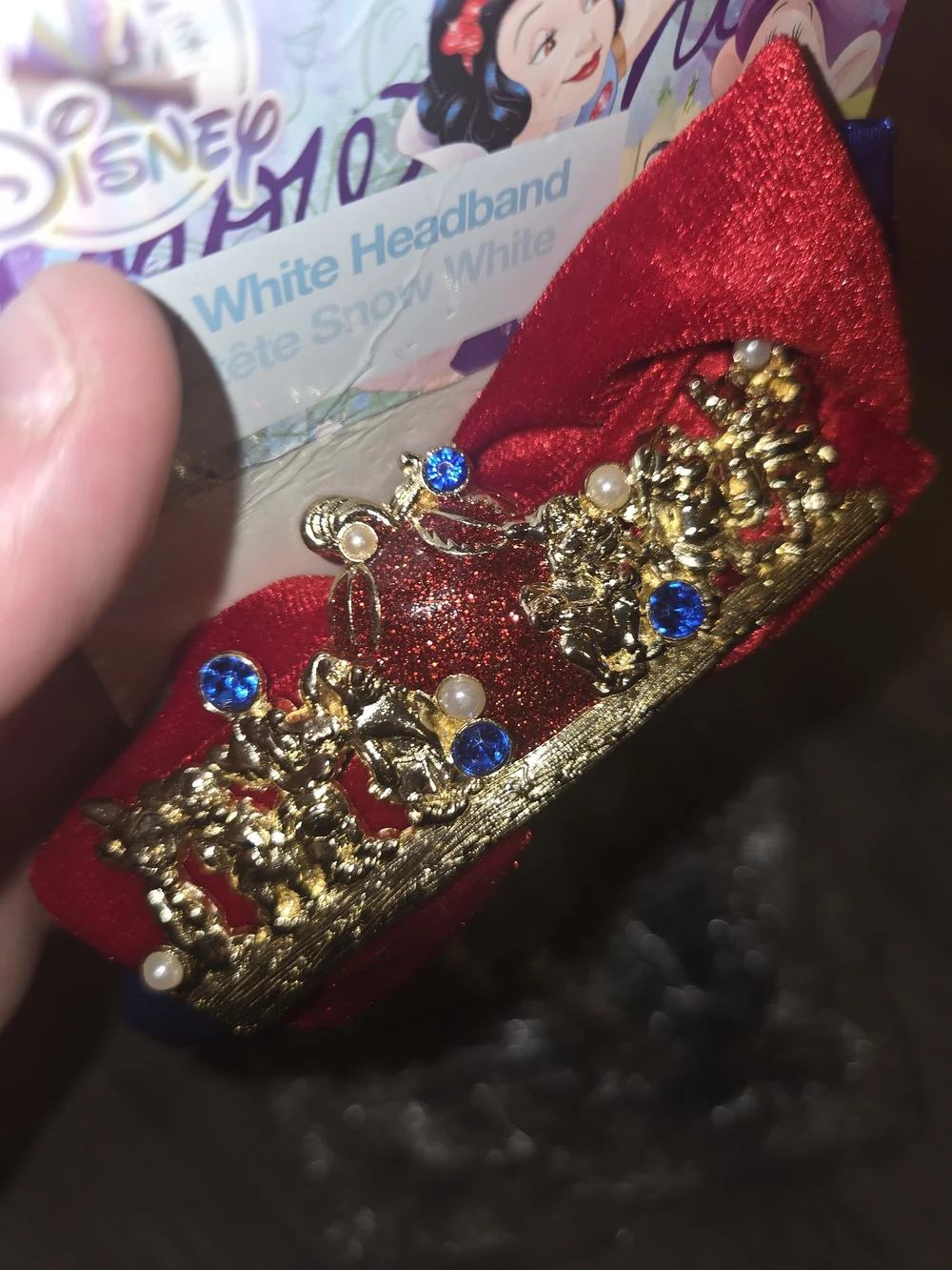 Disney Snow White Red & Blue Bow Headband